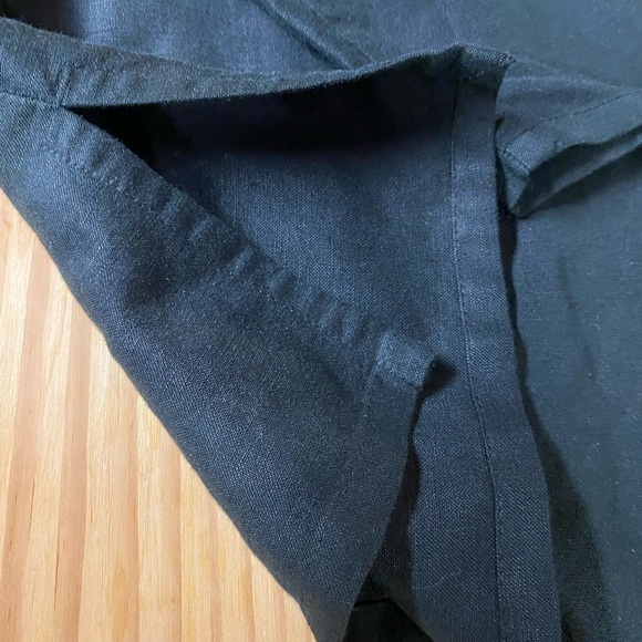 Jet black linen/rayon blazer, jacket - Linea, 1 button, 3/4 sleeves - Picture 6 of 7